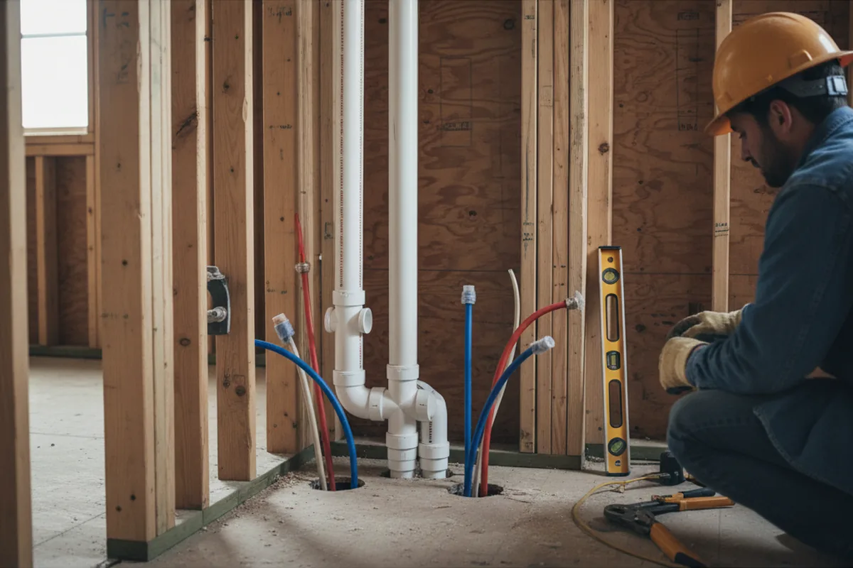 Drain and supply rough-in during Drain Cleaning in Artesia