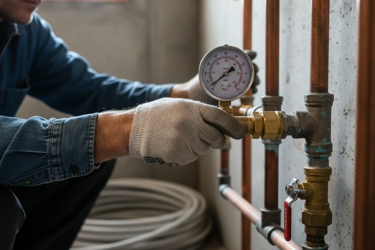 Pressure testing a repaired line during Water Line Repair in Artesia